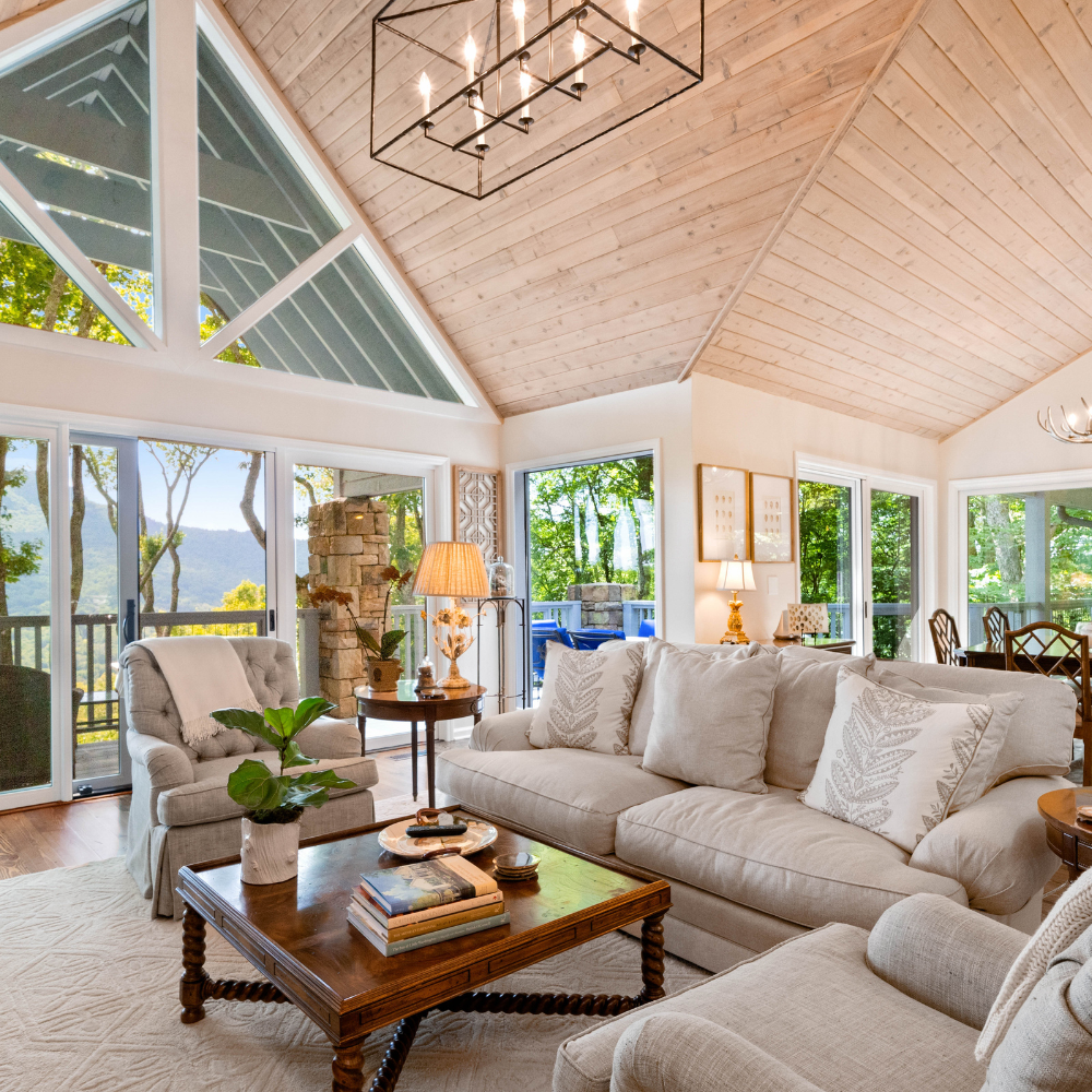 living room interior with coastal design