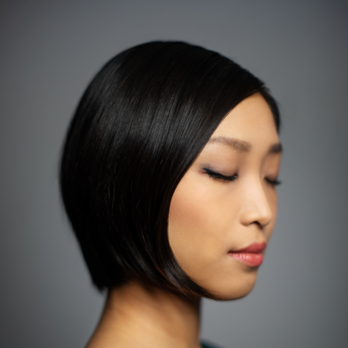 woman with straight black hair